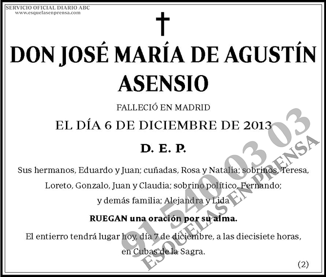 José María de Agustín Asensio